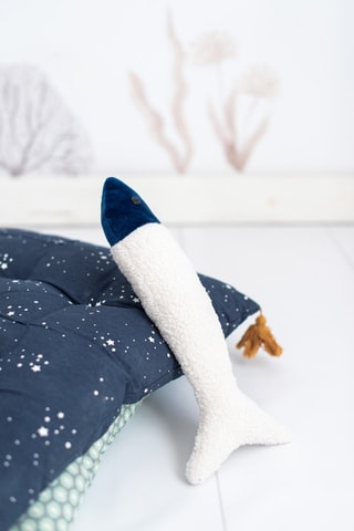 2 cuscini peluche musicali pesci Ocean - Bianco