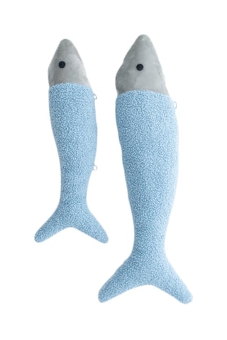 2 cuscini peluche musicali pesci Ocean - Blu