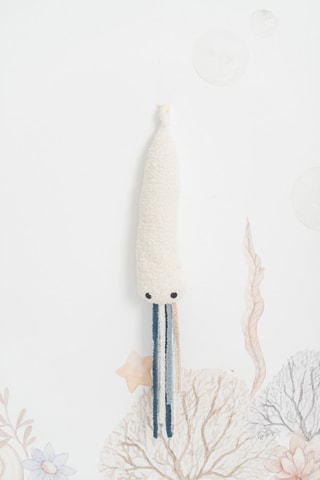 4 cuscini peluche musicali polpi e meduse Ocean - Bianco e azzurro