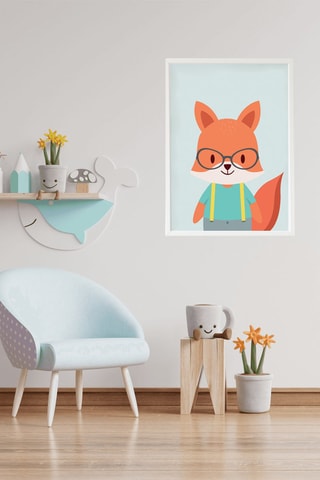 Quadro - 33 x 43 x 2 cm - Bianco e arancione