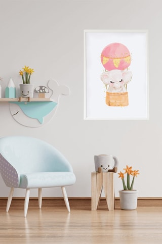 Quadro - 33 x 43 x 2 cm - Bianco e rosa