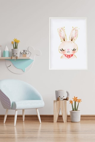 Quadro - 33 x 43 x 2 cm - Bianco e rosa