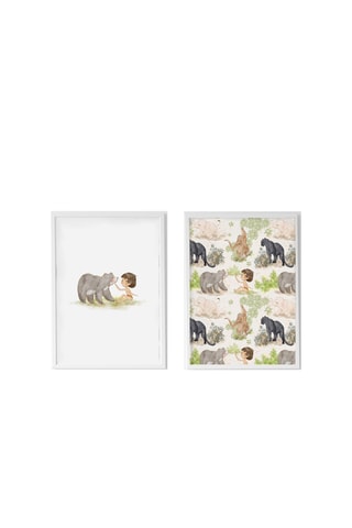 2 quadri - 33 x 43 x 2 cm - Bianco e verde