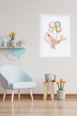 Quadro - 33 x 43 x 2 cm - Bianco e rosa