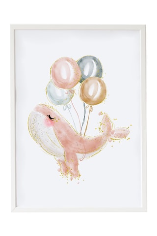 Quadro - 33 x 43 x 2 cm - Bianco e rosa