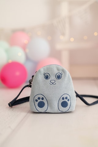 Borsa a tracolla con orecchie in velluto - Blu - Da 2 anni