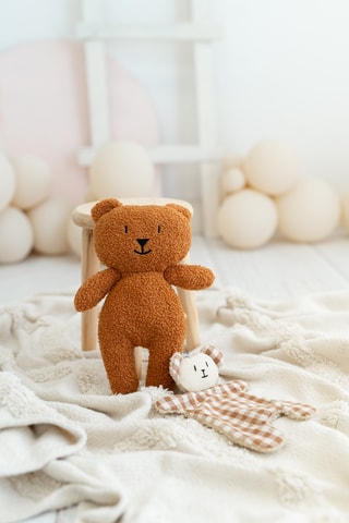Peluche polaire ourson et doudou ourson en lin - Dès la naissance