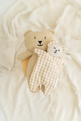 Oso polar de peluche y doudou de oso de lino - Desde recién nacido