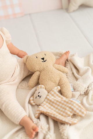 Oso polar de peluche y doudou de oso de lino - Desde recién nacido