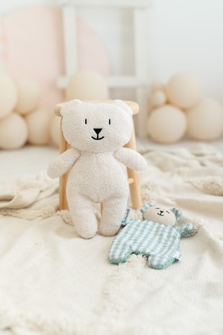 Oso polar de peluche y doudou de oso de lino - Desde recién nacido