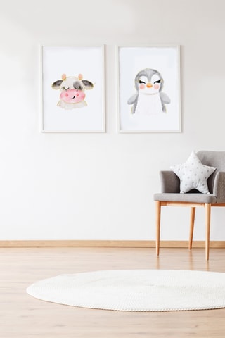 2 poster - 33 x 43 x 2 cm - Bianco e grigio scuro