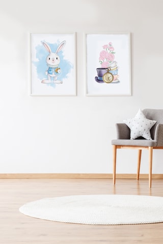 2 poster - 33 x 43 x 2 cm - Bianco e Celeste