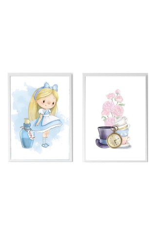 2 poster - 33 x 43 x 2 cm - Bianco e Celeste