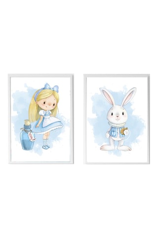 2 poster - 33 x 43 x 2 cm - Bianco e Celeste