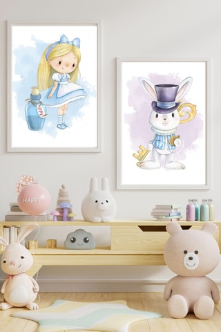 2 poster - 33 x 43 x 2 cm - Bianco e malva