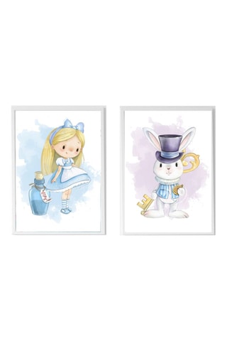 2 poster - 33 x 43 x 2 cm - Bianco e malva