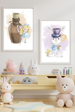 2 poster - 33 x 43 x 2 cm - Marrone e malva