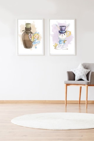 2 poster - 33 x 43 x 2 cm - Marrone e malva