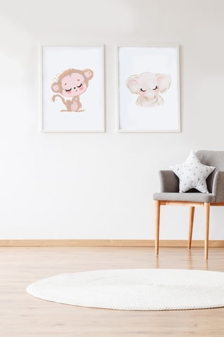 2 poster - 33 x 43 x 2 cm - Marrone chiaro e rosa cipria