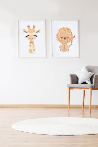 2 poster - 33 x 43 x 2 cm - Bianco e marrone chiaro