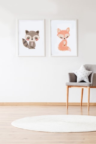 2 poster - 33 x 43 x 2 cm - Taupe e arancione