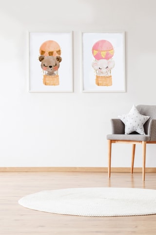 2 poster - 33 x 43 x 2 cm - Taupe e arancione