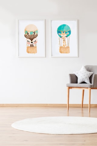 2 poster - 33 x 43 x 2 cm - Taupe e arancione