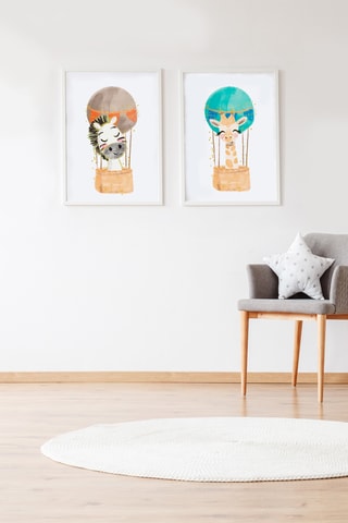 2 poster - 33 x 43 x 2 cm - Taupe e arancione