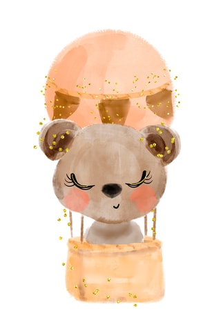 Póster - 33 x 43 x 2 cm - Marrón y dorado