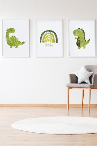 3 poster - 33 × 43 × 2 cm - Bianco e verde