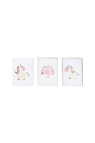 3 poster - 33 × 43 × 2 cm - Bianco e rosa cipria