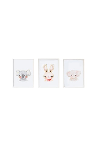3 poster - 33 × 43 × 2 cm - Bianco e beige