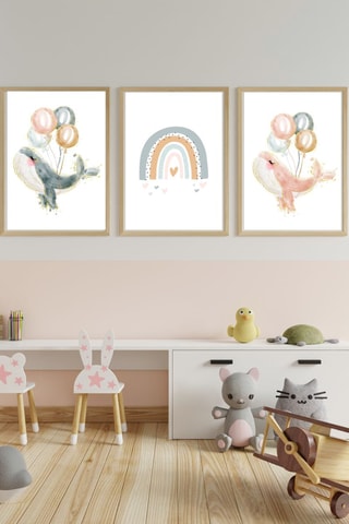 3 poster - 33 × 43 × 2 cm - Bianco e grigio