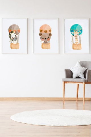 3 poster - 33 × 43 × 2 cm - Bianco e beige