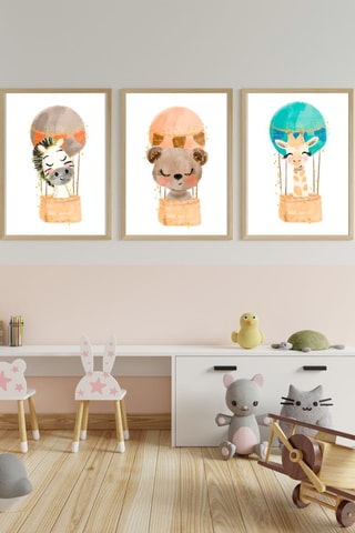 3 poster - 33 × 43 × 2 cm - Bianco e beige