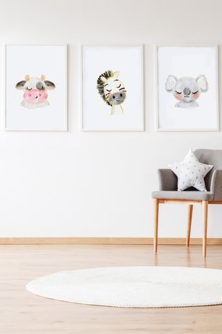 3 poster - 33 × 43 × 2 cm - Bianco e grigio