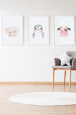 3 poster - 33 × 43 × 2 cm - Bianco e grigio