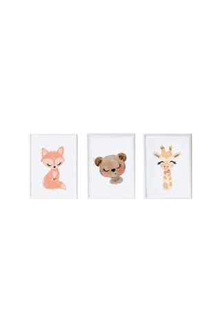 3 poster - 33 x 43 x 2 cm - Bianco e marrone