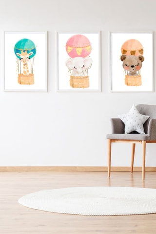 3 poster - 33 x 43 x 2 cm - Bianco e verde