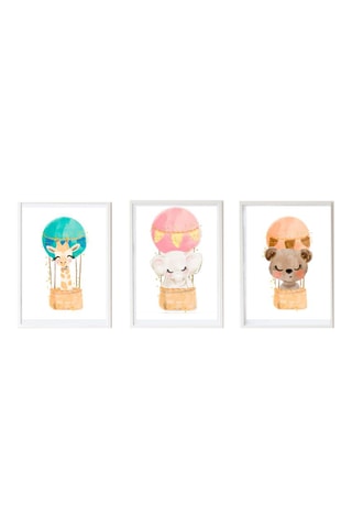 3 poster - 33 x 43 x 2 cm - Bianco e verde