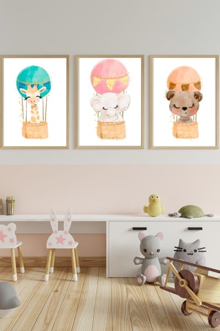 3 poster - 33 x 43 x 2 cm - Bianco e verde