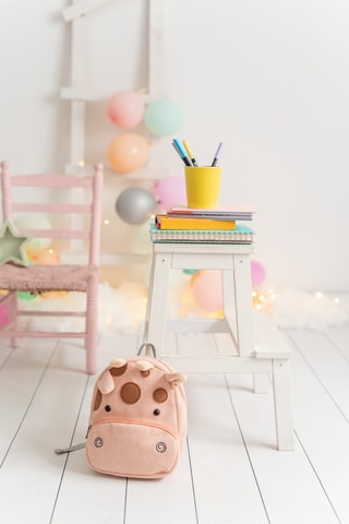 Zaino con orecchie in velluto - Rosa - Da 2 anni