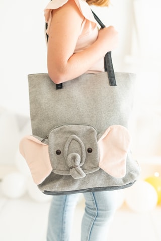 Shopping bag in velluto - Grigio - Da 5 anni