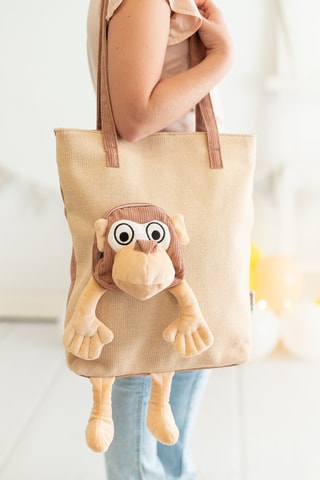 Shopping bag in velluto - Marrone - Da 5 anni