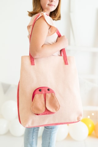 Shopping bag in velluto - Marrone - Da 5 anni