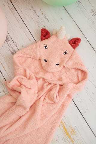 Asciugamano con cappuccio - Rosa - 126 x 2 x 110 cm - Da 3 anni