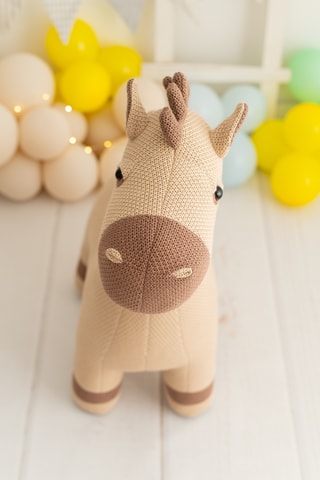 Peluche cavallo da montare in pino - Da 18 mesi