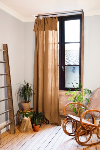 Rideau ajustable en coton - Camel - 140 x 300 cm