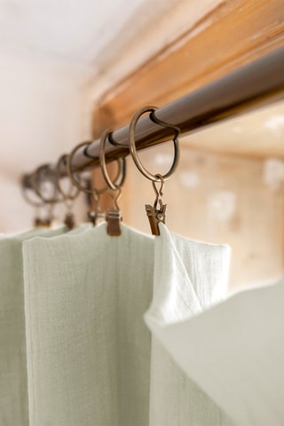 Rideau ajustable en coton Gaïa - Vert d'eau - 140 x 300 cm