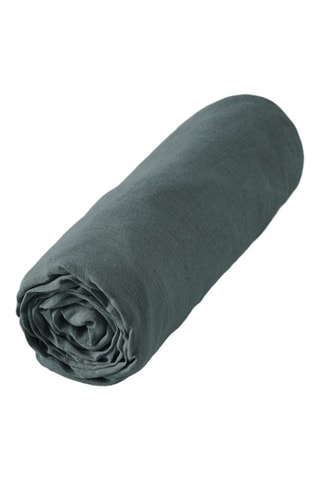 Drap-housse en lin Soline - Gris foncé